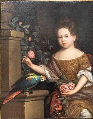 A Girl with Parrot 1697 by Continental School, Ahlers and Ogletree Auction Gallery, Atlanta, Georgia Jan 12 2019